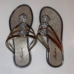 Gold and Silver Women's Sandals
